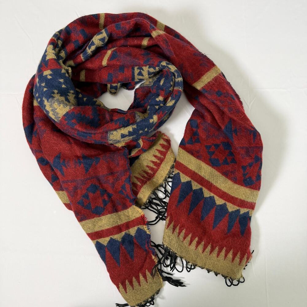 Southwestern Aztec Print Blanket Scarf / Shawl